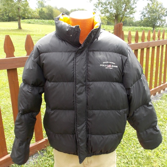 ralph lauren black puffer jacket mens